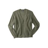 Men's Big & Tall Shaker Knit V-Neck Cardigan Sweater by KingSize in Olive (Size 6XL)