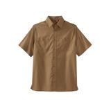 Men's Big & Tall Short-Sleeve Pocket Sport Shirt by KingSize in Dark Khaki (Size 4XL)