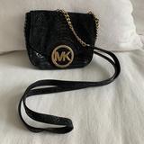 Michael Kors Bags | Black Michael Kors Cross-Body | Color: Black/Gold | Size: Os