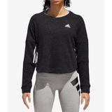 Adidas Tops | Adidas Sport 2 Street Cotton Cropped Sweatshirt | Color: Black/White | Size: M