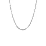 Belk & Co Men's Stainless Steel 3 Millimeter Curb Chain Necklace, 24 Inch, White