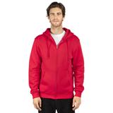 Threadfast Apparel 320Z Ultimate Fleece Full-Zip Hooded Sweatshirt in Red size XL | Cotton/Polyester Blend