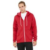 Bella + Canvas 3739 Sponge Fleece Full-Zip Hoodie in Red size Small | Ringspun Cotton B3739, BC3739,