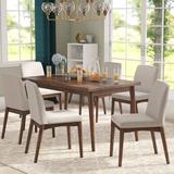 George Oliver Azra Dining Set Wood/Upholstered Chairs in Brown/Gray, Size 30.0 H in | Wayfair EB7C5B91B9C748BA8F813FB38CDE2BF7