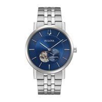 Bulova American Clipper Mens Silver Tone Stainless Steel Bracelet Watch-96a247