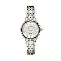 Seiko Women's Two Tone Stainless Steel Solar Watch - SUP394, Size: Small, Grey