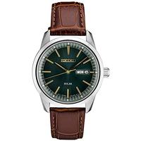 Seiko Men's Stainless Steel Japanese Quartz Leather Calfskin Strap, Brown, 0 Casual Watch (Model: SN