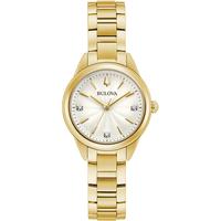 Bulova Women's Sutton Diamond-Accent Gold-Tone Stainless Steel Bracelet Watch 28mm - Gold