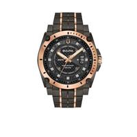 Bulova Rose Gold-Tone/Gray Men's Gray and Rose Gold-Tone Stainless Steel Precisionist Champlain Diam