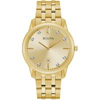 Bulova Men's Sutton Diamond-Accent Gold-Tone Stainless Steel Bracelet Watch 40mm - Gold