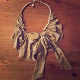 Anthropologie Jewelry | Anthropologie Unique Fabric Necklace | Color: Cream/Tan | Size: Os