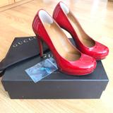 Gucci Shoes | Authentic Gucci Vernice Crystal Pumps | Color: Red | Size: 6