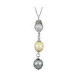 Belk & Co 9-11 Millimeter Tahitian And Cultured South Sea Pearl Drop Necklace In Sterling Silver, White, 18 In