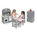 Badger Basket Kitchen Furniture Set for 18 inch Dolls - Gray/White Wood in Brown/Gray, Size 19.25 H x 13.75 W x 7.0 D in | Wayfair 12025