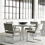 Bernhardt Dining Room Set - Bernhardt Highland Park 5 - Piece Dining Set, Wood/Upholstered Chairs/Metal, Silver/Gray/White, Small