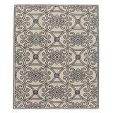 Tufenkian Marquis Geometric Hand-Knotted Gray/Silver/White Area Rug Bamboo Slat & Seagrass in Gray/White, Size 72.0 W x 0.5 D in | Wayfair