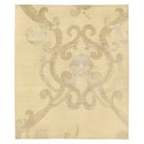 Tufenkian Assumed Damask Hand-Knotted Beige/Area Rug Silk/Wool in White, Size 36.0 W x 0.5 D in | Wayfair 855.T359...0305