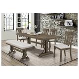 Rosalind Wheeler Andice 6 - Person Dining Set Wood/Upholstered Chairs in Brown/Gray, Size 30.0 H in | Wayfair 9BA5B3EDF5334F1789CF5419CA8C6133