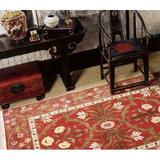 Tufenkian Shahjahan Hand-Knotted Wool Area Rug Wool in Green/Red, Size 96.0 W x 0.28 D in | Wayfair 284.205....0810