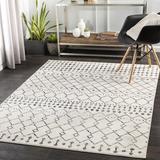 Brown Area Rug - Foundstone™ Malena Black/Ivory Area Rug Polypropylene in Brown, Size 110.0 W x 0.43 D in | Wayfair
