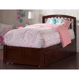 Breckin Extra Long Twin Solid Wood Platform Bed w/ Trundle by Harriet Bee Wood in Brown, Size 41.5 H x 41.625 W x 82.5 D in | Wayfair