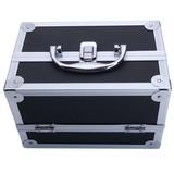 Rebrilliant Inman Makeup Case Jewelry Storage Box Cosmetic Bag Metal in Black, Size 5.91 H x 5.91 W x 9.06 D in | Wayfair