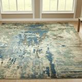 17 Stories Channon Abstract Hand-Knotted Wool Area Rug Wool in Blue, Size 120.0 H x 30.0 W x 0.5 D in | Wayfair 8D441A835E814D299F0F483E7CFDA560