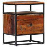 Millwood Pines Bedside Cabinet 15.7" x 11.8" x 19.7" Solid Reclaimed Wood & Steel Wood/Metal in Brown, Size 19.7 H x 15.8 W x 11.8 D in | Wayfair