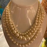 J. Crew Jewelry | Jcrew Faux Pearl Layered Necklace | Color: Gold | Size: Os