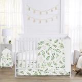 Sweet Jojo Designs Botanical Floral Leaf 4 Piece Crib Bedding Set Polyester in Green/White | Wayfair Botanical-Crib-4