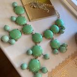J. Crew Jewelry | Euc Jcrew Green Bubble Bib Necklace | Color: Green/Silver | Size: Os
