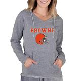 Women's Concepts Sport Gray Cleveland Browns Mainstream Hooded Long Sleeve V-Neck Top