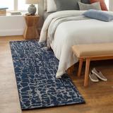 Story 10' Square Modern Wool Blue/Dark Blue Area Rug - Hauteloom