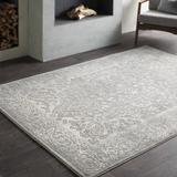 Watford 5'3" Round Updated Traditional Charcoal/Ivory/Tan Area Rug - Hauteloom