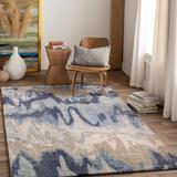 Berkley 10' Square Modern Beige/Denim/Navy/Light Gray Area Rug - Hauteloom