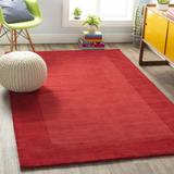 Francisco 3'3" x 5'3" Solid & Border Wool Red Area Rug - Hauteloom