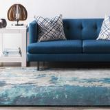 Poinciana 8' Square Modern Wool Sage/Blue/Light Gray/Off White Area Rug - Hauteloom
