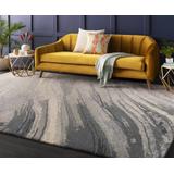 Dentsville 8' Square Modern Charcoal/Light Gray/Gray/Off White Area Rug - Hauteloom