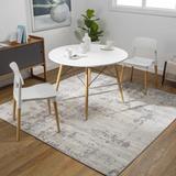 Apison 6'7" Square Modern Moroccan Bohemian Farmhouse Silver Gray/Gray/Ivory Area Rug - Hauteloom