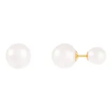 14k Gold Freshwater Cultured Pearl Barbell Stud Earrings, Women's, White