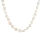 "Sterling Silver Baroque Freshwater Cultured Pearl Necklace, Women's, Size: 18"", White"