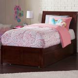 Harriet Bee Salem Solid Wood Sleigh Platform Bed w/ Matching Footboard & Trundle Wood in Brown, Size 44.25 H x 41.5 W x 87.5 D in | Wayfair