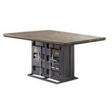 17 Stories Burchell Dining Table Wood/Metal in Gray, Size 30.0 H x 66.0 W x 38.0 D in | Wayfair E2AC569916FC4AC49828C0050B9C2C42