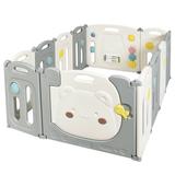 Costway 12 Panel Baby Playpen Kids Activity Play Yard