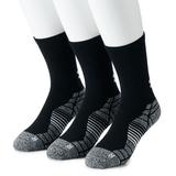 Men's Under Armour 3-pack Elevated Performance Crew Socks, Size: 8-12, Black