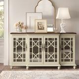 Kelly Clarkson Home Lucille Media 72" Wide Credenza Wood in Brown/White, Size 39.25 H x 72.0 W x 18.0 D in | Wayfair