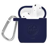 Navy Edmonton Oilers Debossed Silicone AirPods Case Cover