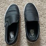 Vans Shoes | Black Leather Slide Vans | Color: Black/White | Size: 9.5