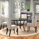 Andover Mills™ Aadvik 4 Person Dining Set Wood/Metal/Upholstered Chairs in Brown, Size 31.0 H in | Wayfair 85A5BC16BD134537BE592EE3089C1477
