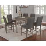 Gracie Oaks Yanis 7 Piece Dining Counter Height Dining Set Wood/Upholstered Chairs in Gray, Size 36.0 H in | Wayfair